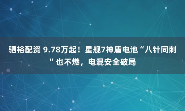驷裕配资 9.78万起！星舰7神盾电池“八针同刺”也不燃，电混安全破局