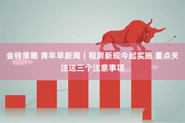 金砖策略 青年早新闻｜租房新规今起实施 重点关注这三个注意事项
