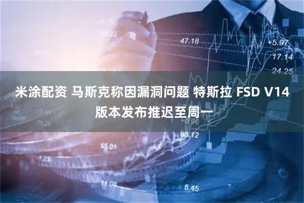 米涂配资 马斯克称因漏洞问题 特斯拉 FSD V14 版本发布推迟至周一